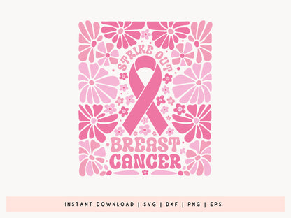 Strike Out Breast Cancer Boho Floral SVG