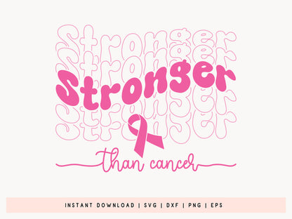 Stronger Than Cancer - Breast Cancer Awareness SVG