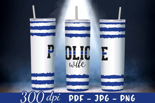 Sublimation Police Skinny Tumbler Wrap