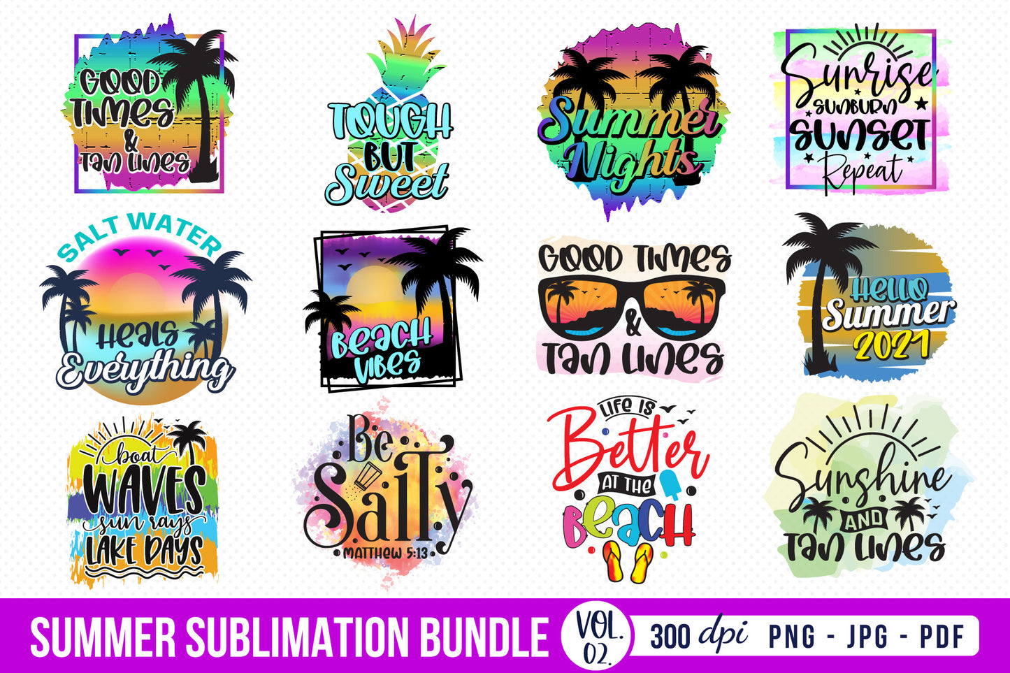 Summer Sublimation Designs Bundle