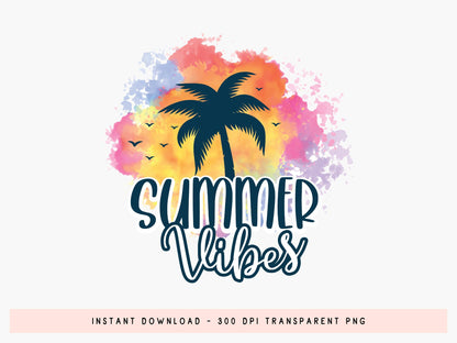 Summer Vibes PNG Sublimation Design