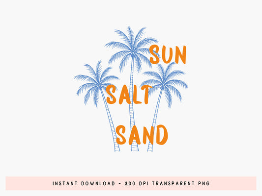 Sun Salt Sand, Coastal Summer Sublimation PNG