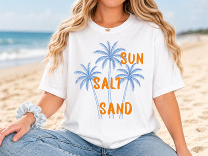 Sun Salt Sand, Coastal Summer Sublimation PNG