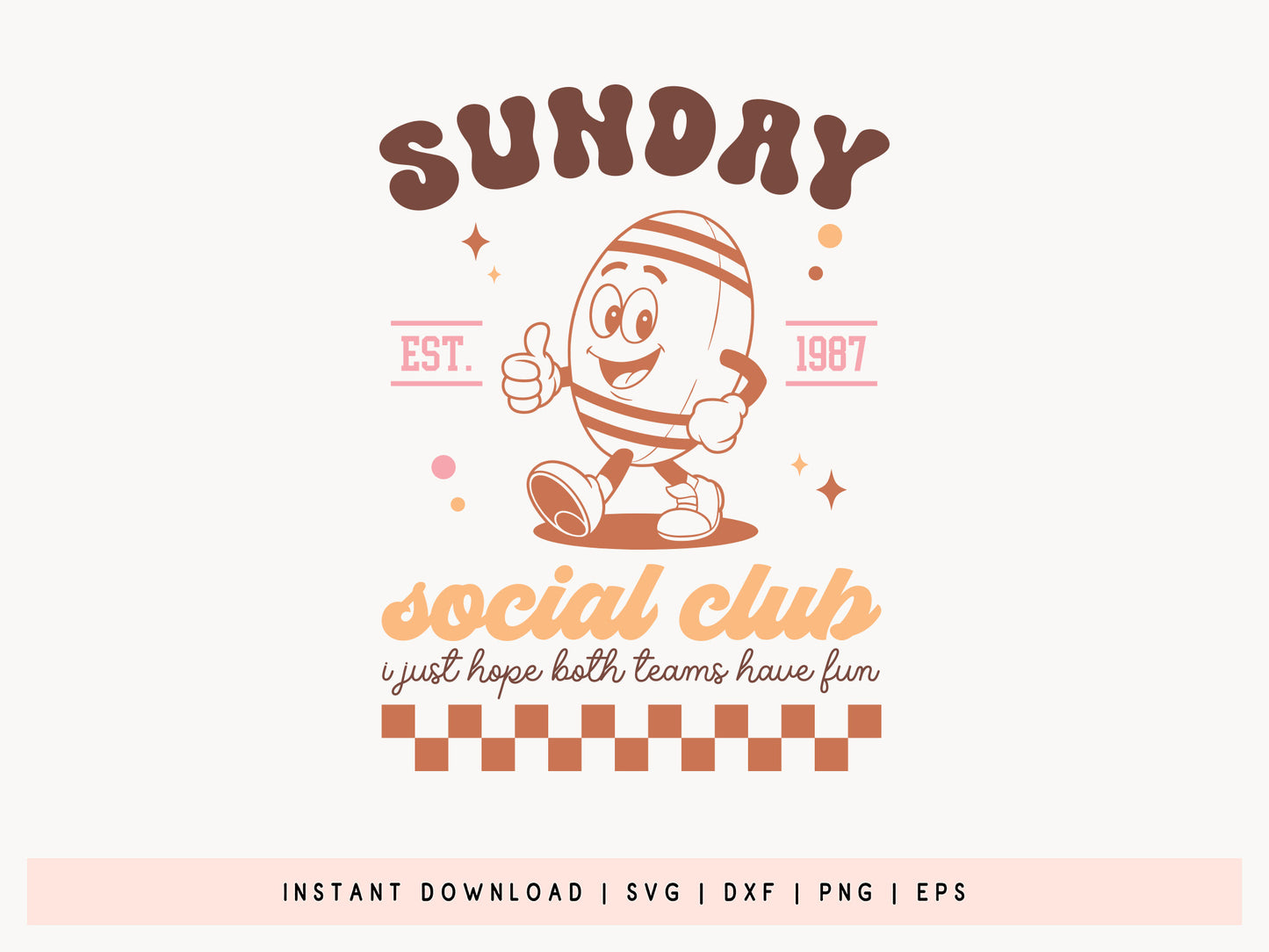 Sunday Social Club - Retro Football SVG File