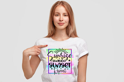 Sunrise Sunburn Sunset Repeat, Summer Sublimation