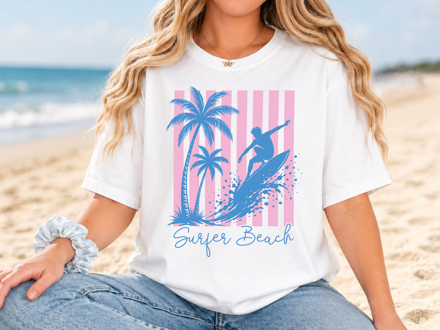 Surfer Beach, Coastal Summer PNG Sublimation