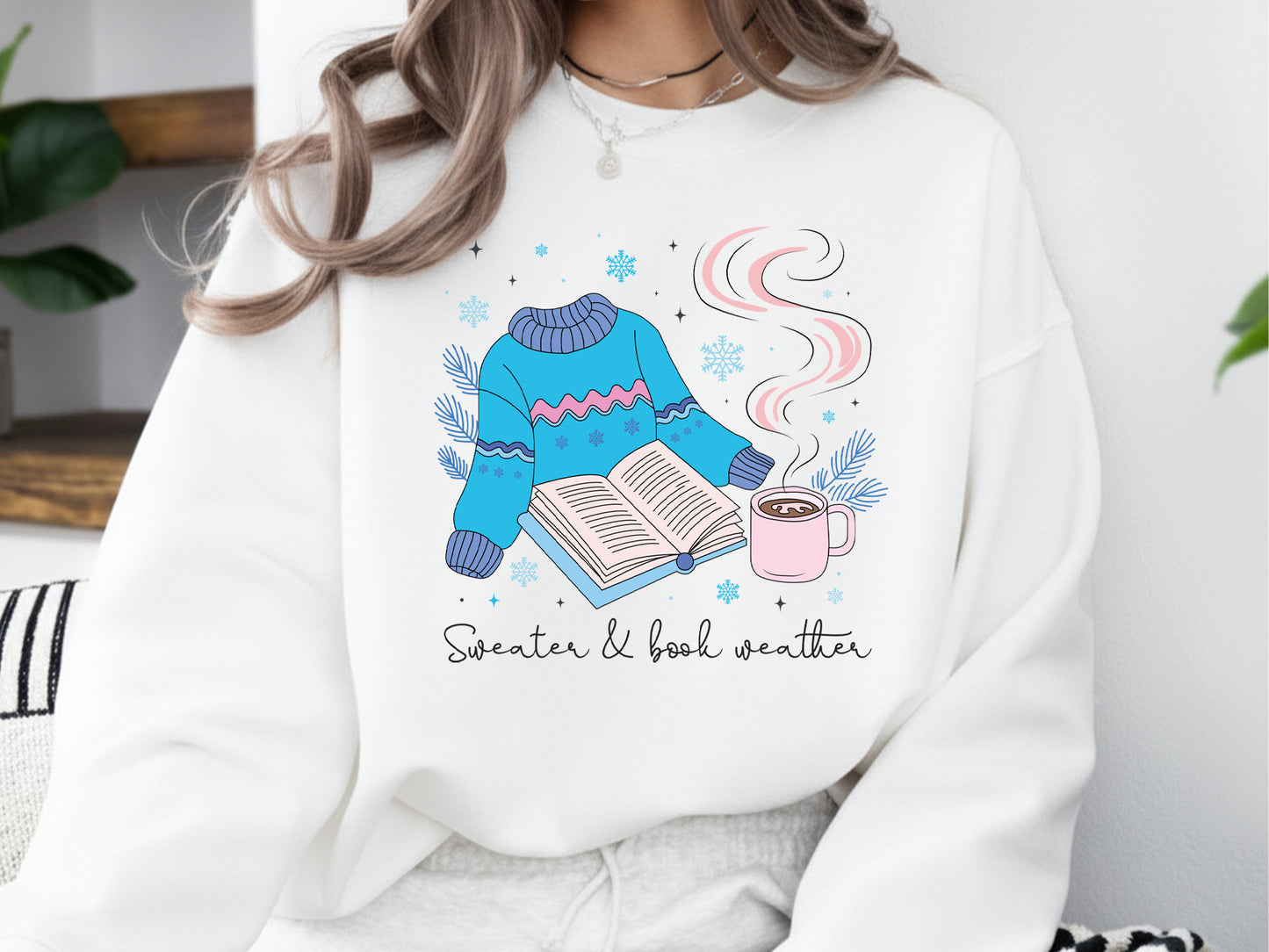 Sweater & Book Weather, Bookish Winter PNG Sublimation
