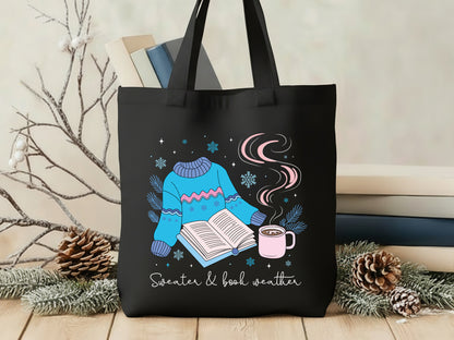 Sweater & Book Weather, Bookish Winter PNG Sublimation