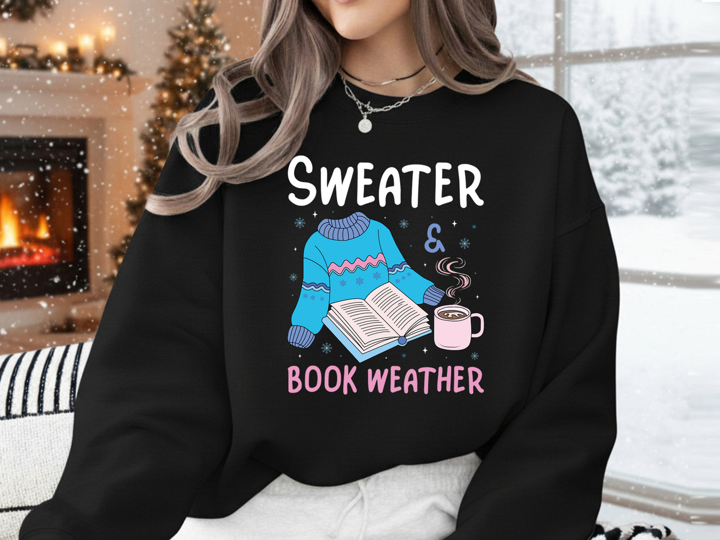 Sweater & Book Weather, Bookish Winter Sublimation