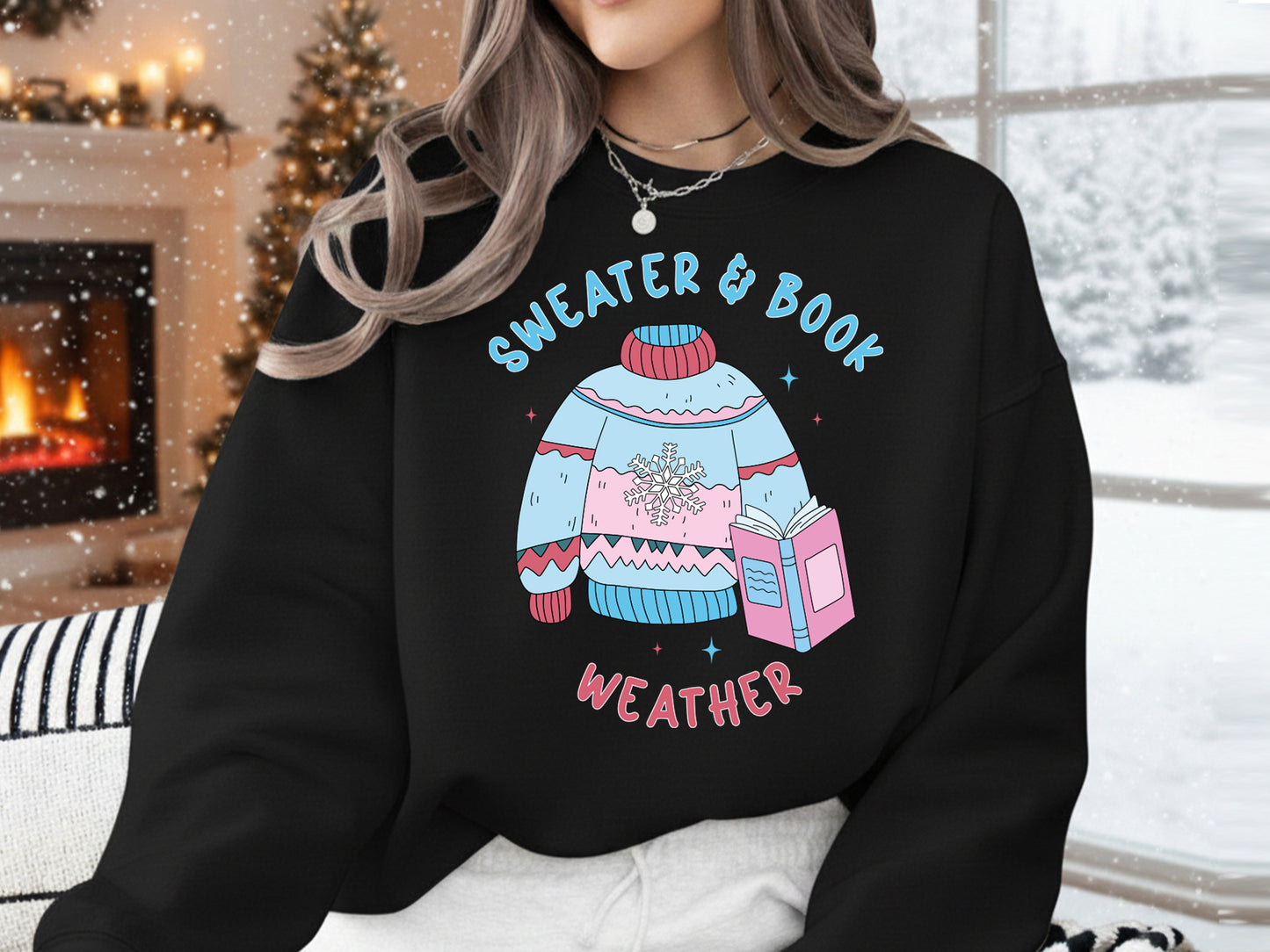 Sweater & Book Weather, Winter Bookish Sublimation