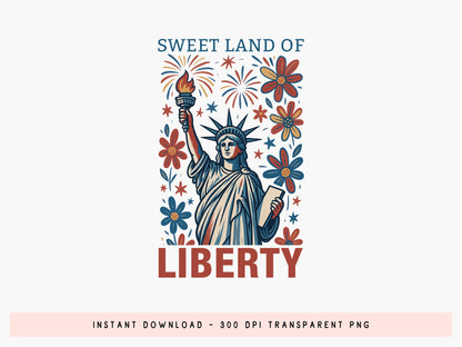 Sweet Land Of Liberty, 4th of July Statue Sublimation