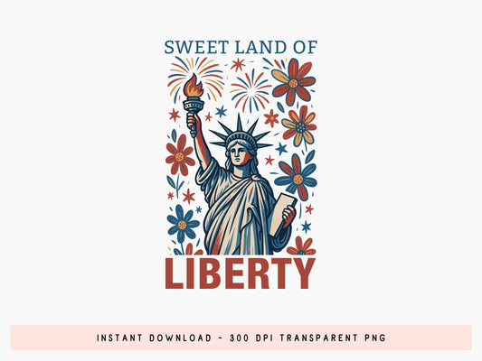 Sweet Land Of Liberty, 4th of July Statue Sublimation