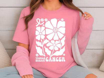 Tackle Breast Cancer Boho Floral SVG Vector