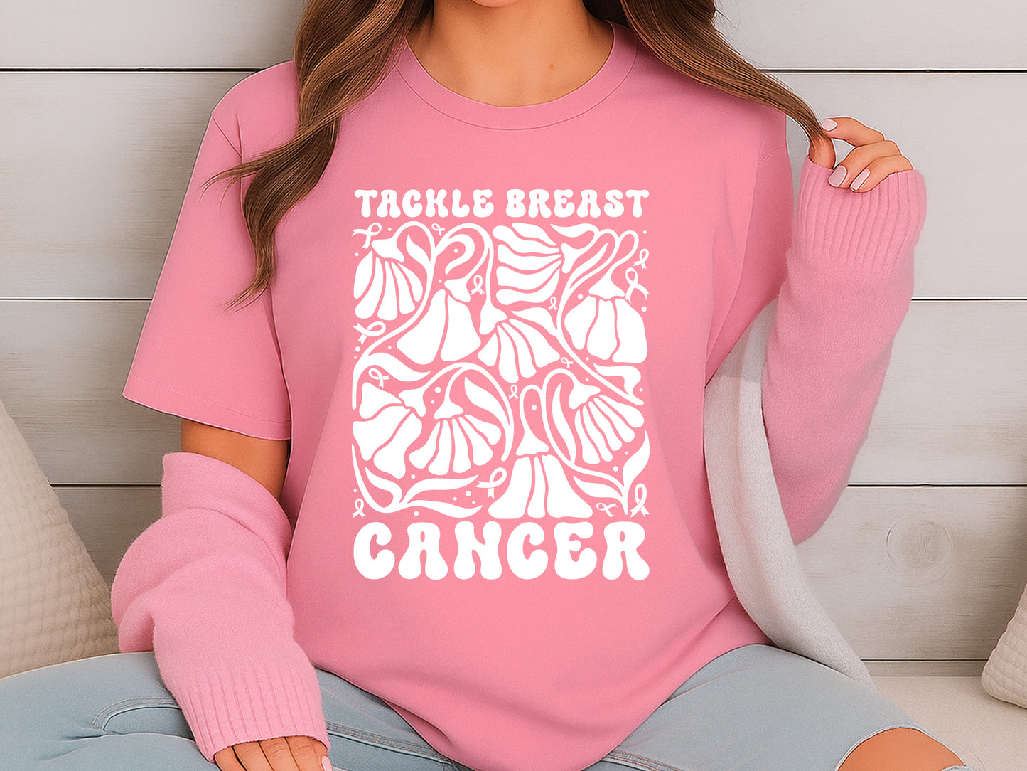 Tackle Breast Cancer SVG Boho Floral
