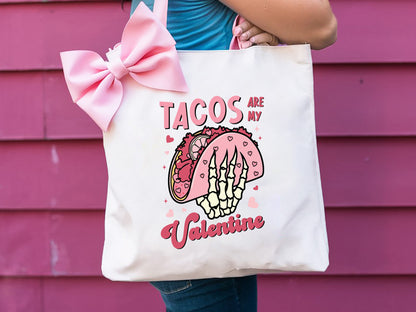 Tacos Are My Valentine Coquette Sublimation Design