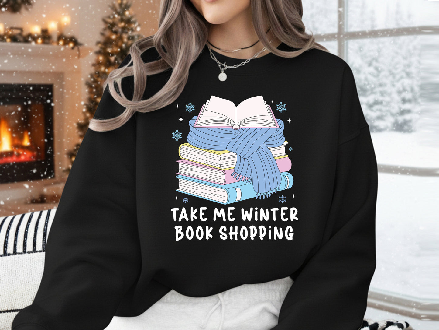 Take Me Winter Book Shopping PNG Sublimation
