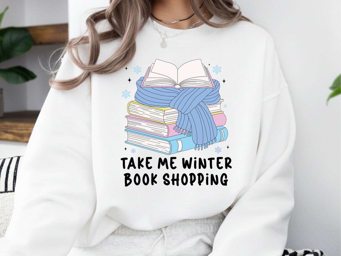 Take Me Winter Book Shopping PNG Sublimation