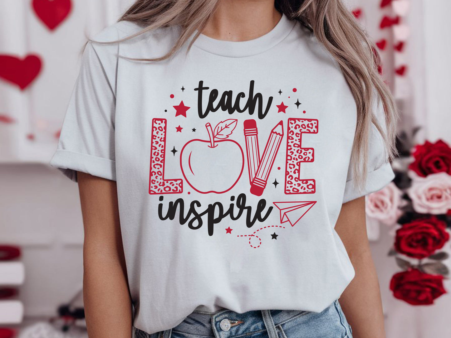 Teach Love Inspire - Valentine's Day Teacher SVG