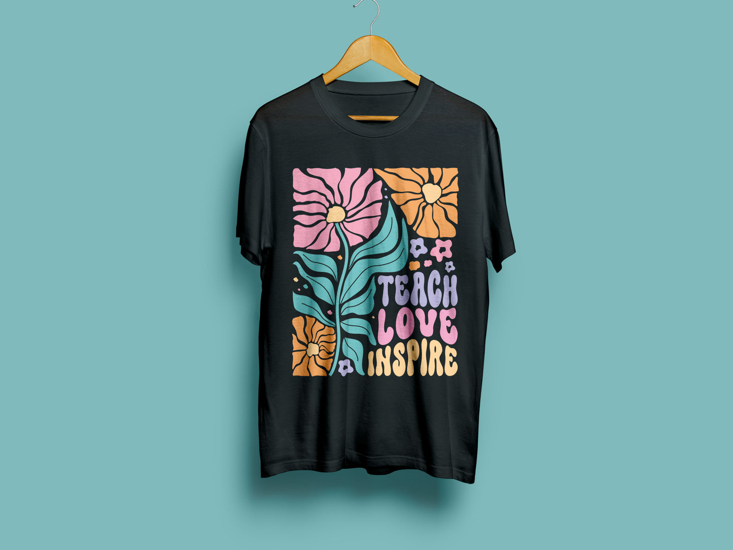 Teach Love Inspire, Boho Floral Teacher Day SVG