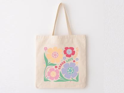 Teach Love Inspire, Cool Teacher Boho Floral SVG