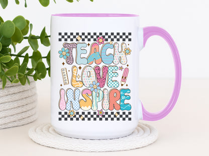 Teach Love Inspire, Teacher Sublimation Groovy