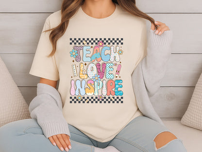Teach Love Inspire, Teacher Sublimation Groovy