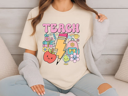 Teach, Groovy Teacher Day Sublimation Design