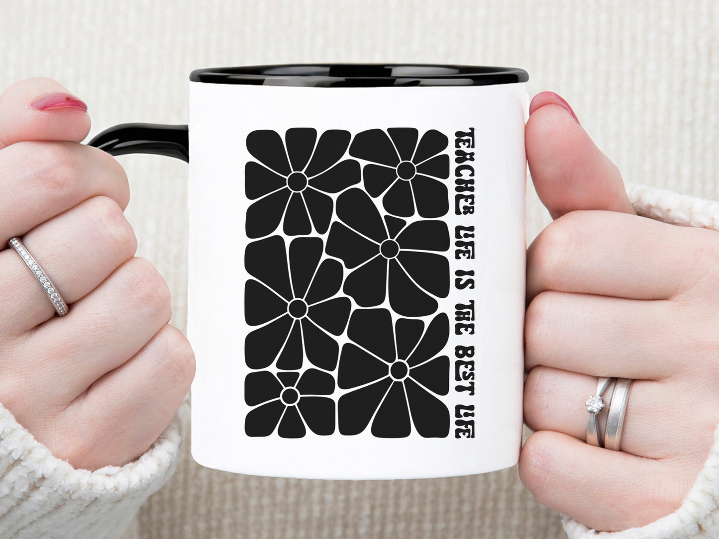 Teacher Life is the Best Life Boho Floral Quote SVG