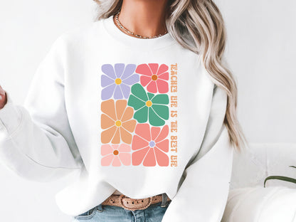 Teacher Life is the Best Life Boho Floral Quote SVG