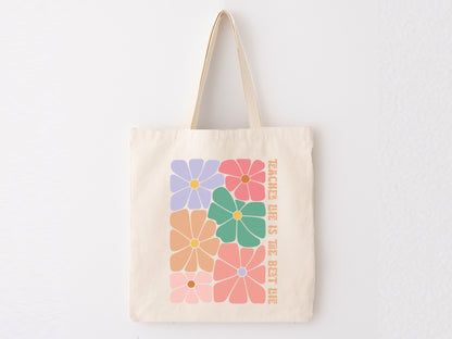 Teacher Life is the Best Life Boho Floral Quote SVG