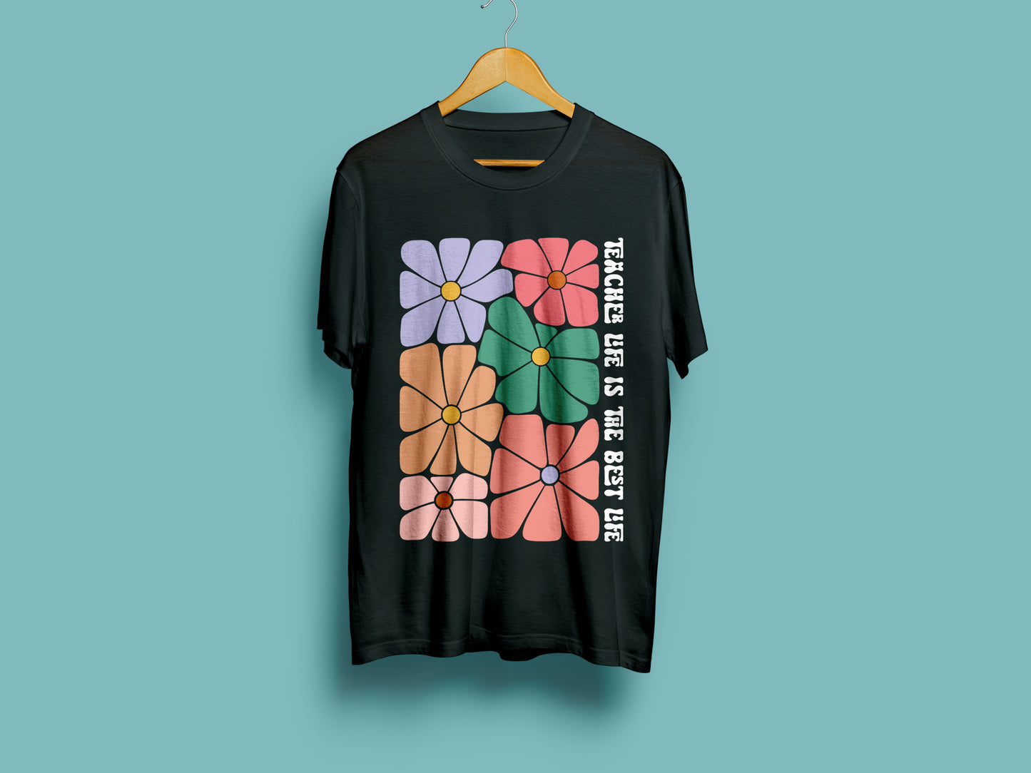 Teacher Life is the Best Life Boho Floral Quote SVG