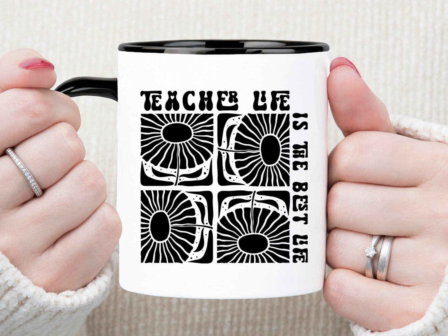 Teacher Life is the Best Life Boho Flower SVG