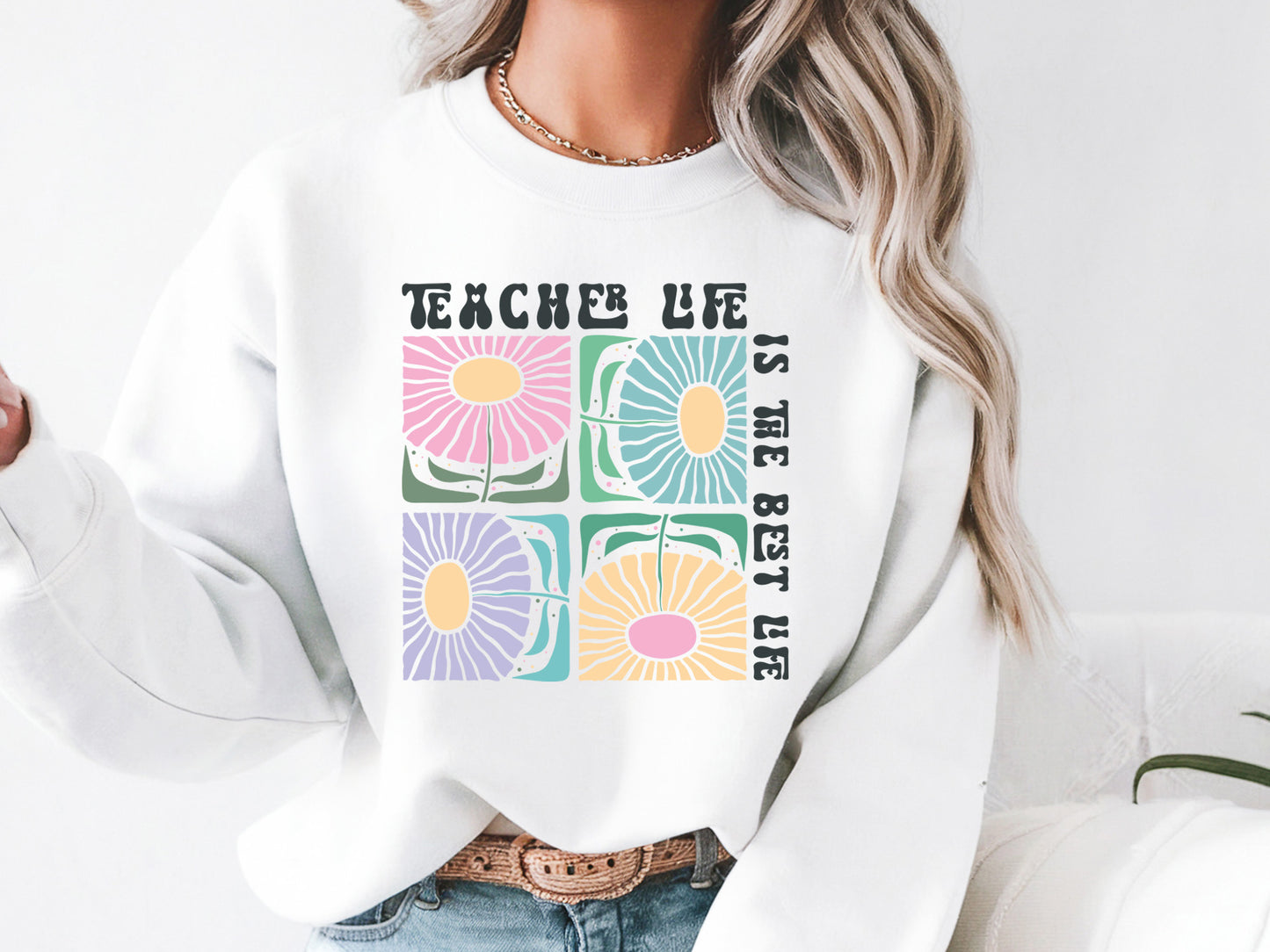 Teacher Life is the Best Life Boho Flower SVG