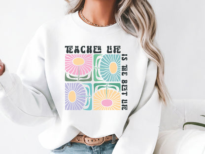 Teacher Life is the Best Life Boho Flower SVG