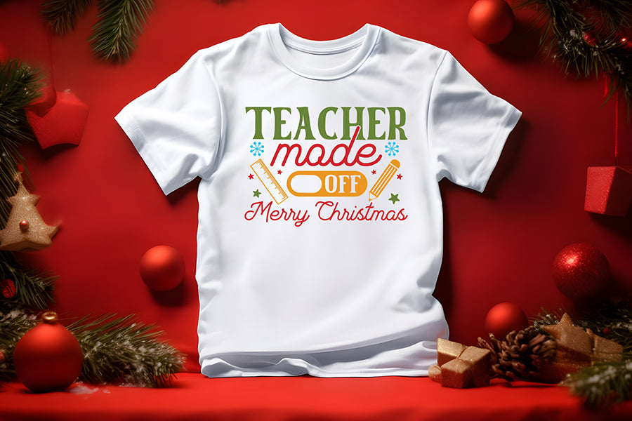 Teacher Mode off Merry Christmas Shirt SVG