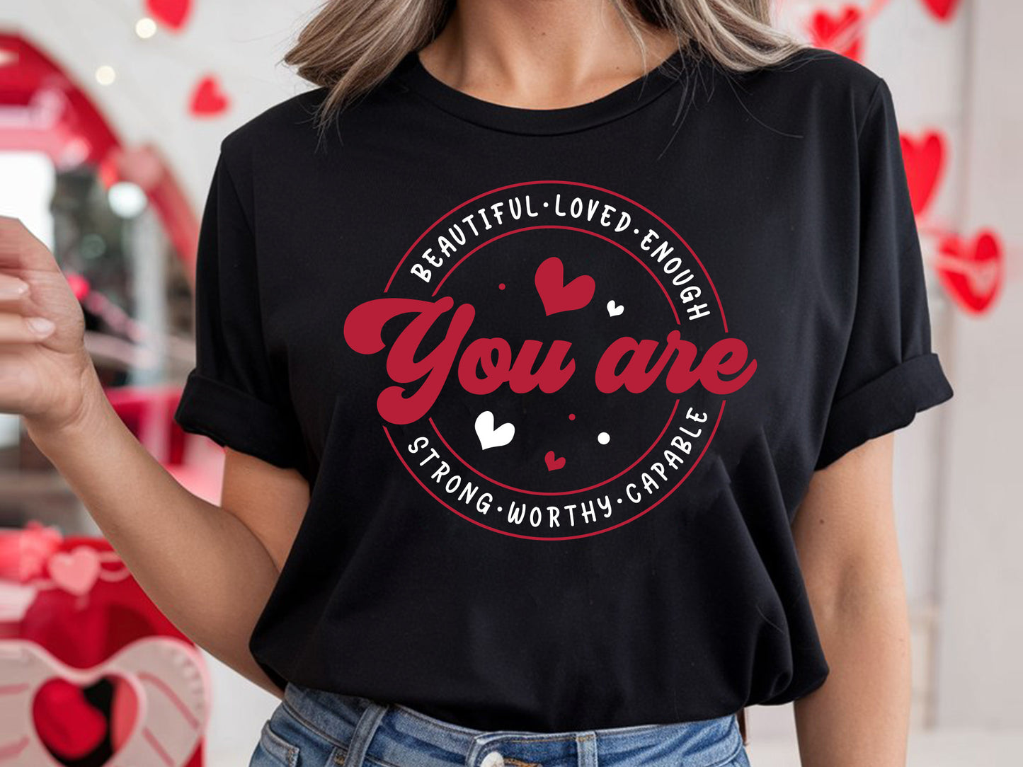 Teacher Valentine SVG - You Are Beautiful Strong Loved