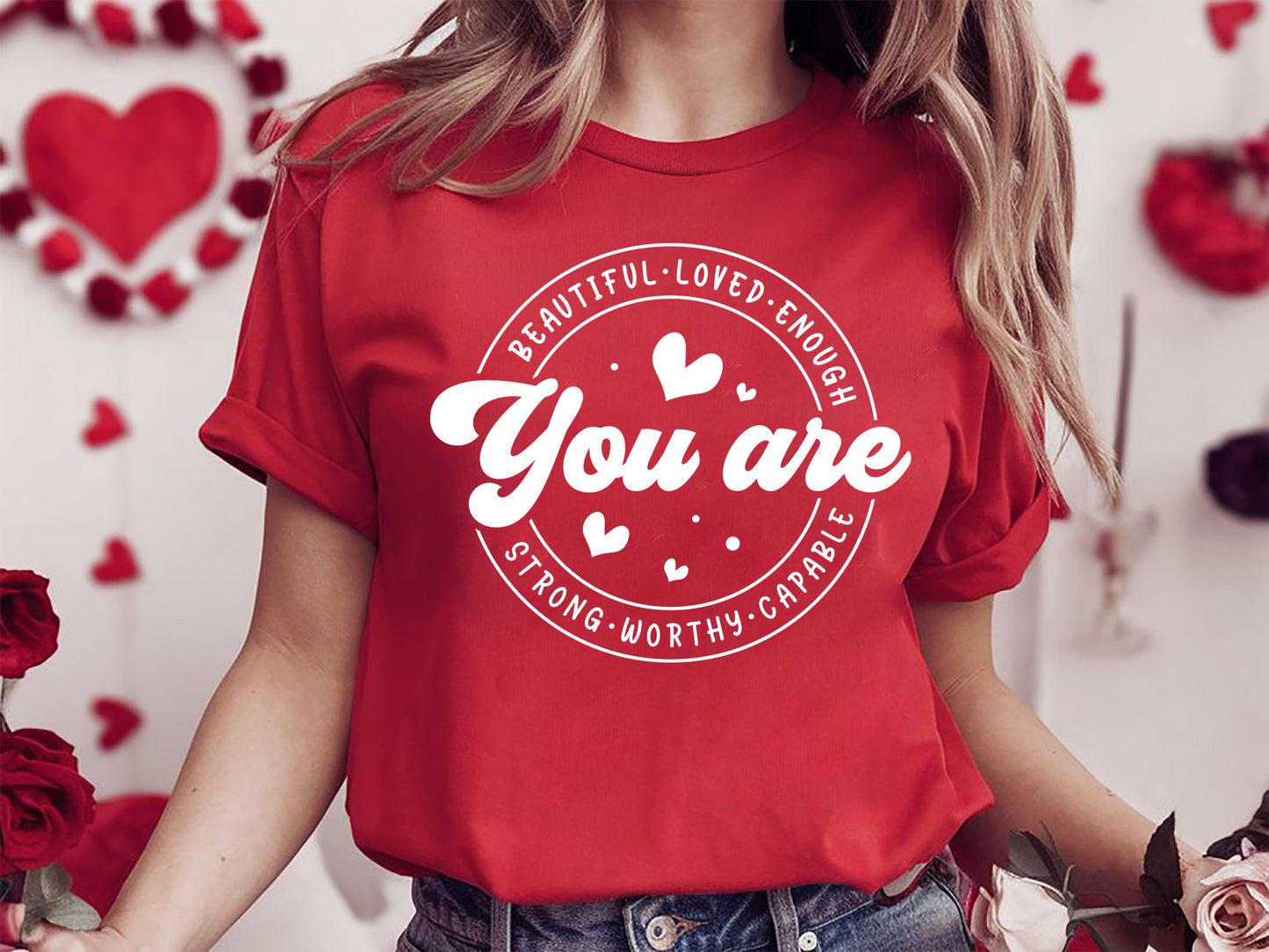 Teacher Valentine SVG - You Are Beautiful Strong Loved