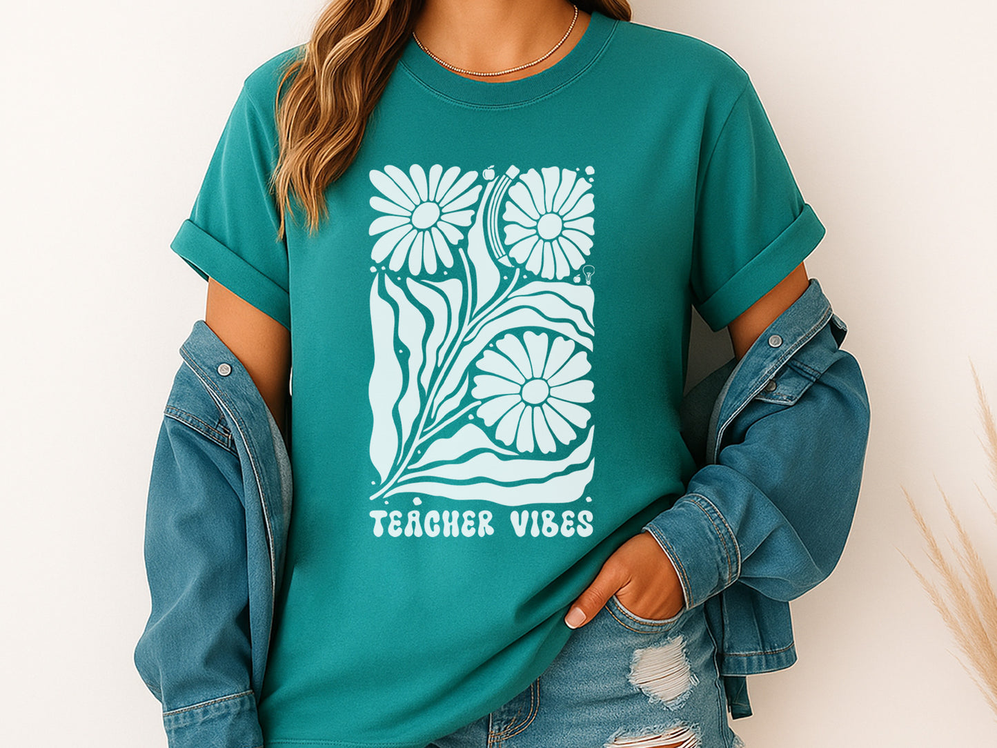 Teacher Vibes Boho Flower SVG Funny