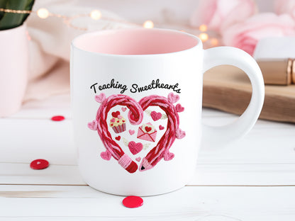 Teaching Sweethearts, Faux Yarn Teacher Valentine PNG