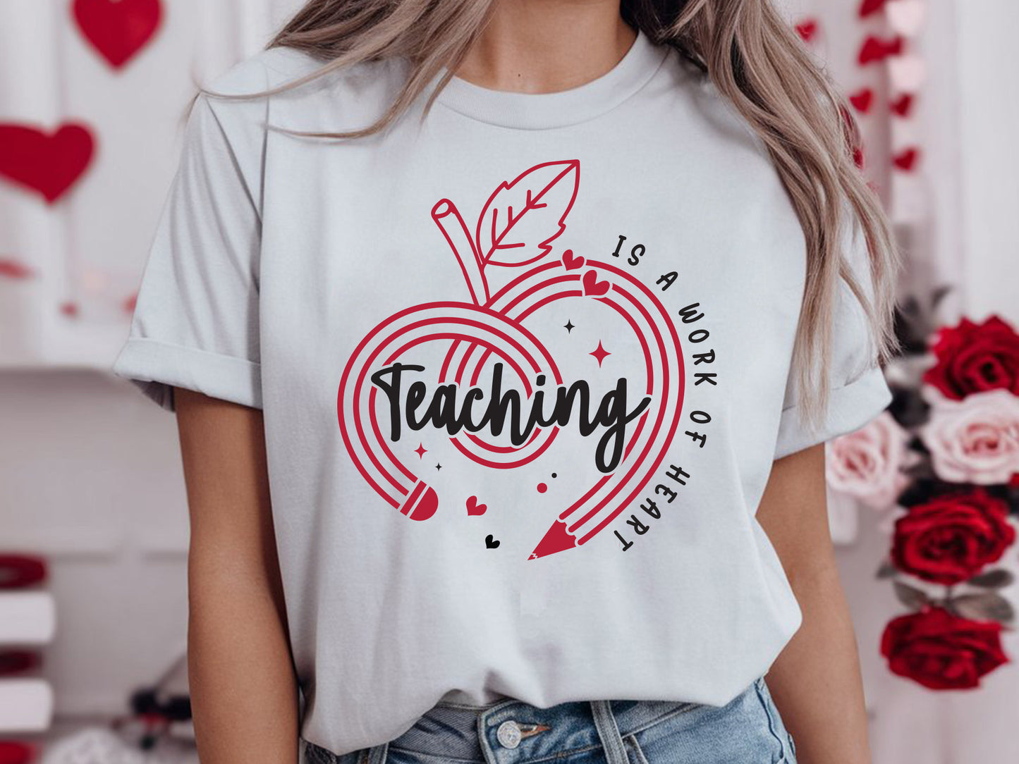 Teaching is a Work of Heart - Teacher Valentine's SVG