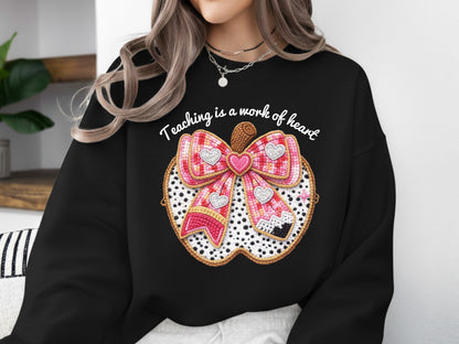 Teaching is a Work of Heart, Faux Yarn Valentine PNG