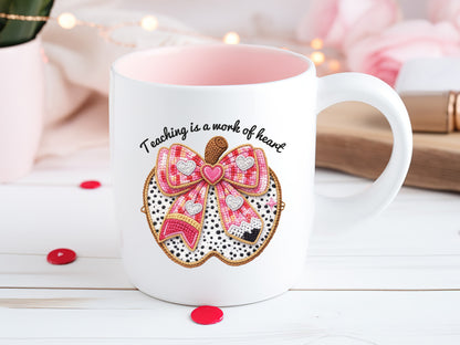 Teaching is a Work of Heart, Faux Yarn Valentine PNG