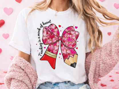 Teaching is a Work of Heart, Preppy Valentine Teacher PNG