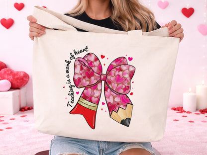 Teaching is a Work of Heart, Preppy Valentine Teacher PNG