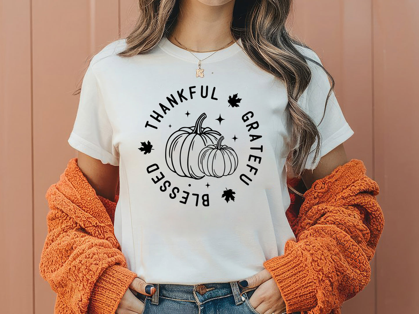 Thankful Grateful Blessed - Thanksgiving SVG File