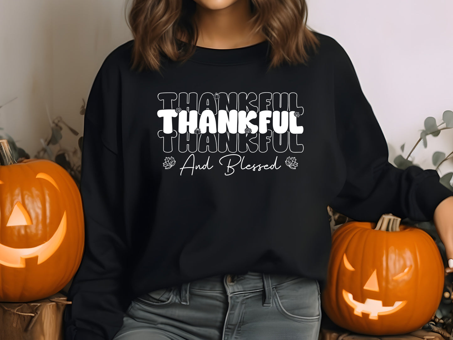 Thankful and Blessed - Handcrafted Thanksgiving SVG