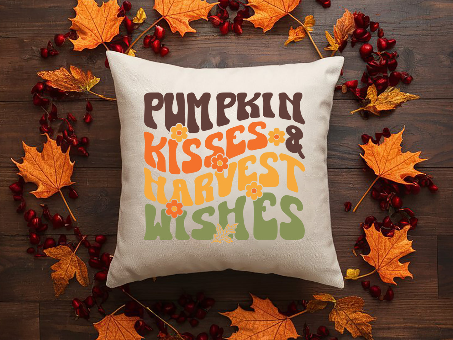 Thanksgiving SVG File - Pumpkin Kisses & Harvest Wishes