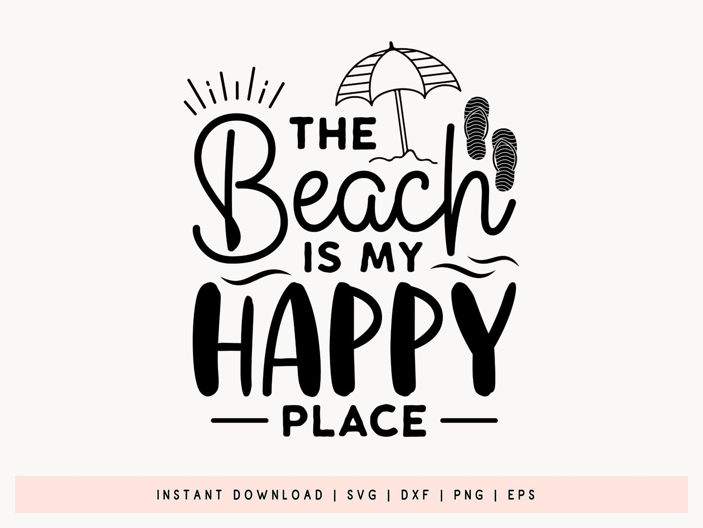 The Beach is My Happy Place SVG Design