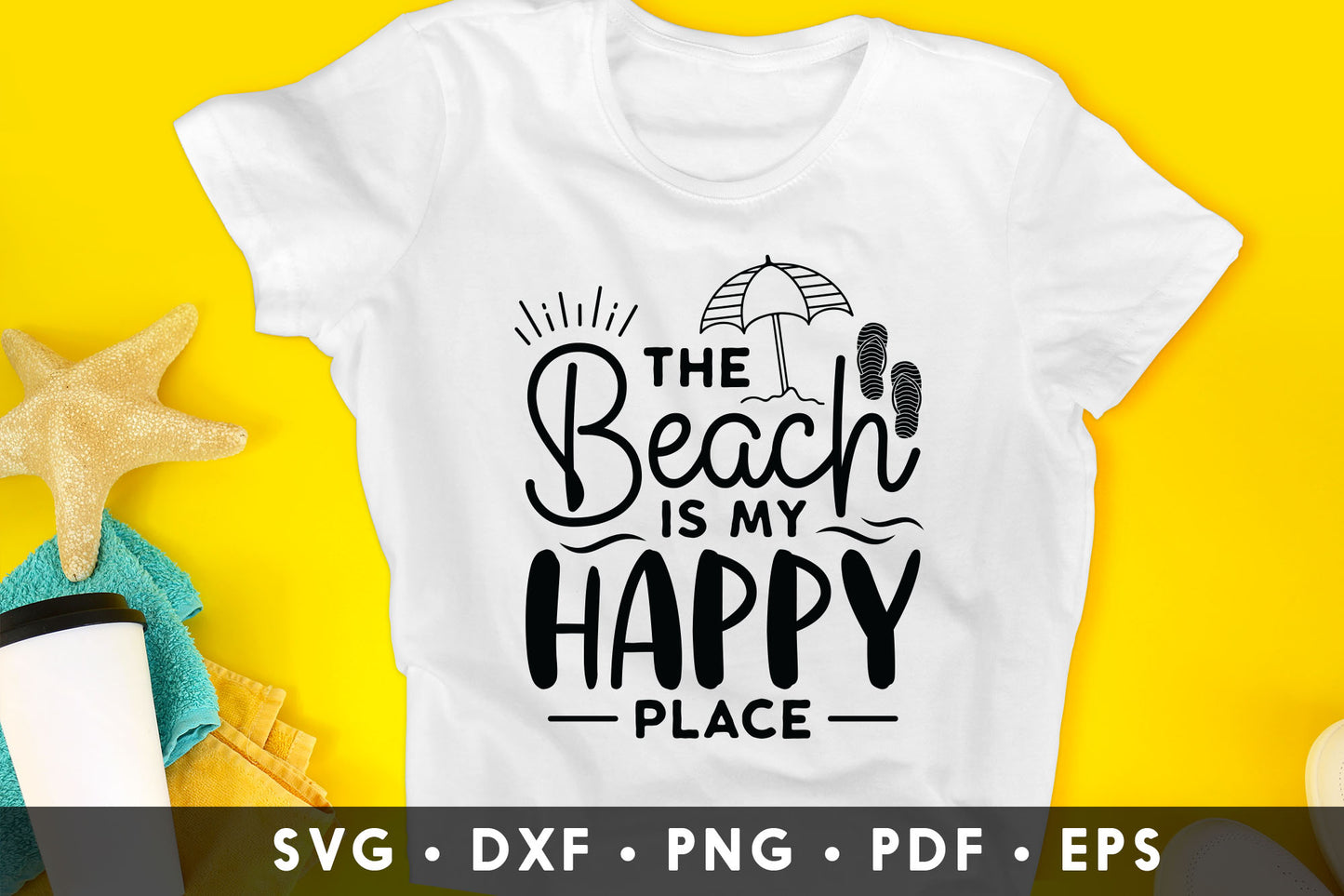 The Beach is My Happy Place SVG Design