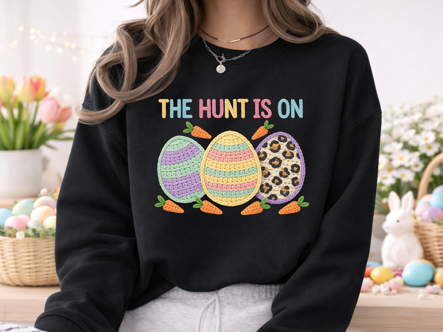 The Hunt is On, Faux Easter Egg Sublimation PNG